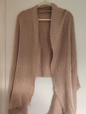 Source Unknown Beige Waffle Weave Wrap Scarf